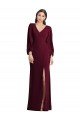 Purchase Long Puff Sleeve V-Neck Trumpet Maxi Prom Dress