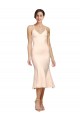 Purchase Midi Length V-Neckline Crepe Cocktail Prom Dress / Homecoming Dress with Thin Straps and Fulted Skirt