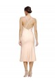 Purchase Midi Length V-Neckline Crepe Cocktail Prom Dress / Homecoming Dress with Thin Straps and Fulted Skirt