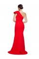 Purchase One Shoulder Long Sweep Train Crepe Prom Dress with Thigh High Split