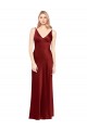 Purchase Full Length Long Stretch Satin Slip Prom Dress V-Back