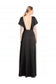 Purchase Cap Sleeves Open Back Long Stretch Satin Prom Dress