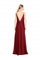 Purchase Floor Length Deep V-Back Stretch Satin Prom Dress with Front Slit