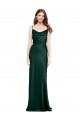 Purchase Fitted Cowl Neck Long Stretch Satin Slip Prom Dress with V-Back
