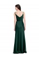 Purchase Fitted Cowl Neck Long Stretch Satin Slip Prom Dress with V-Back