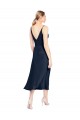 Purchase V-Neck Midi Length Short Stretch Satin Cocktail Prom Dress / Homecoming Dress V-Back