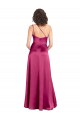 Purchase Sleek One Shoulder A-Line Long Stretch Satin Prom Dress with Spaghetti Straps Back