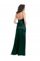 Purchase Long Slim Scoop Neck Stretch Satin Prom Dress with Open Back