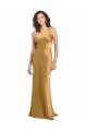 Purchase One Shoulder Long Floor Length Stretch Satin Slip Prom Dress