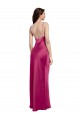 Purchase V-Neck Spaghetti Straps Slim Stretch Satin Prom Dress with Low Scoop Back
