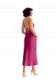 Purchase Midi Length V-Neck Short Stretch Satin Cocktail Prom Dress / Homecoming Dress with Low Scoop Back