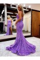 Purchase A-Line Sweetheart Sleeveless Long Velvet Sequin Prom Dress with Slit
