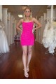 Purchase Spaghetti Straps Open Back Sleeveless Short Velvet Sequin Prom Dress