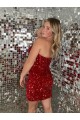 Purchase Sweetheart Sleeveless Short Velvet Sequin Prom Dress