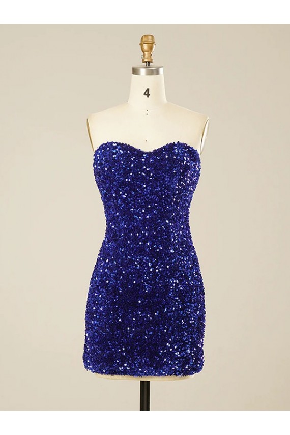 Purchase Short Sweetheart Velvet Sequin Prom Dress
