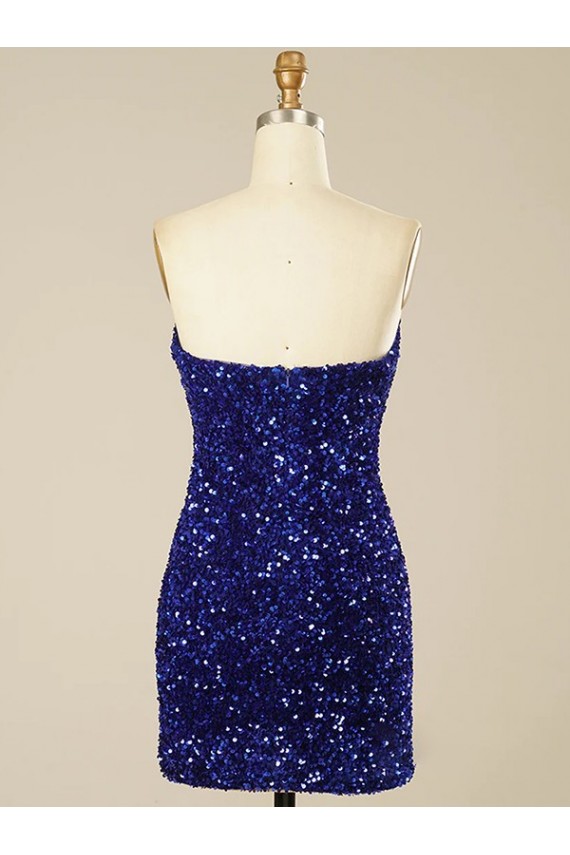 Purchase Short Sweetheart Velvet Sequin Prom Dress