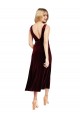 Purchase Daring Plunging V-Neckline Short Midi Length Velvet Cocktail Prom Dress / Homecoming Dress
