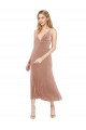 Purchase Midi Length Short V-Neck Velvet Cocktail Prom Dress / Homecoming Dress with Notched Neckline