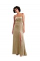 Purchase Square Neck Velvet Maxi Prom Dress with Front Slit & Pockets