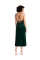 Purchase Midi Length Cowl Neck Velvet Short Slip Cocktail Prom Dress / Homecoming Dress