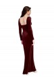 Purchase Sleek Square Neck Spaghetti Straps Velvet Prom Dress with Side Slit