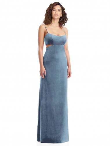 Purchase Spaghetti Strap Long Full Length Velvet Maxi Prom Dress