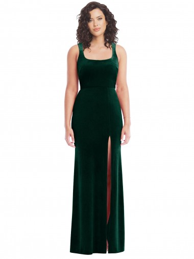 Purchase Square Neck Long Velvet Maxi Prom Dress