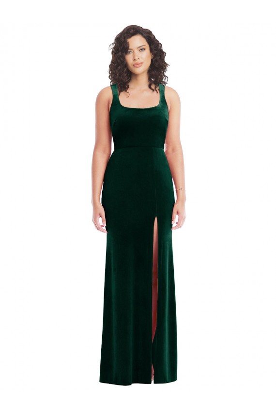 Purchase Square Neck Long Velvet Maxi Prom Dress