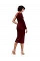 Purchase One Shoulder Fitted Short Midi Length Velvet Prom Dress