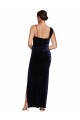 Purchase Long Velvet Prom Dress with Side Thigh Split and Shoulder Tie