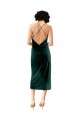 Purchase Midi Length Sleek Cowl Neckline Short Velvet Cocktail Prom Dress / Homecoming Dress